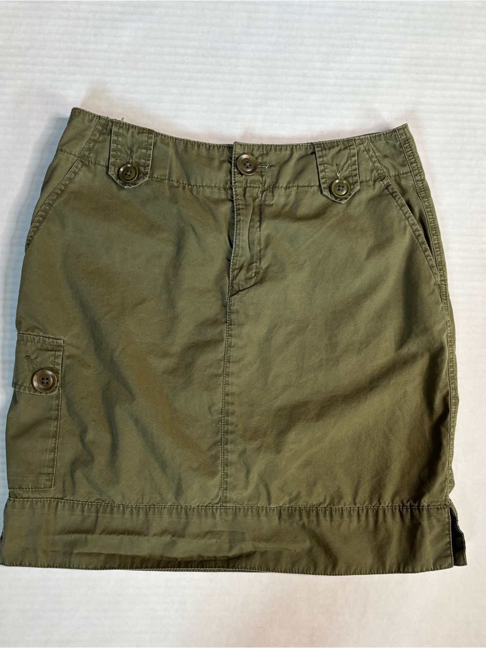 Eddie Bauer Olive Green Utility Cargo Skirt women’s size 2 100% cotton